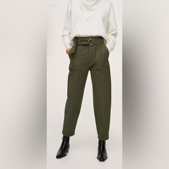 NWT Mango Belt high-waist trousers Sz. EUR 38 US 6 - Picture 4 of 10